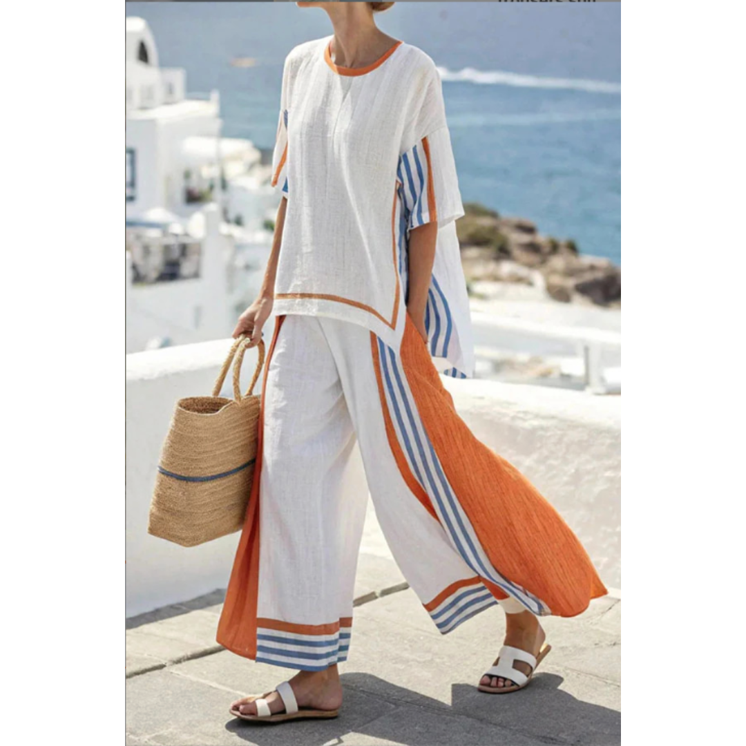 ZOEY STRIPED TWO-PIECE SET